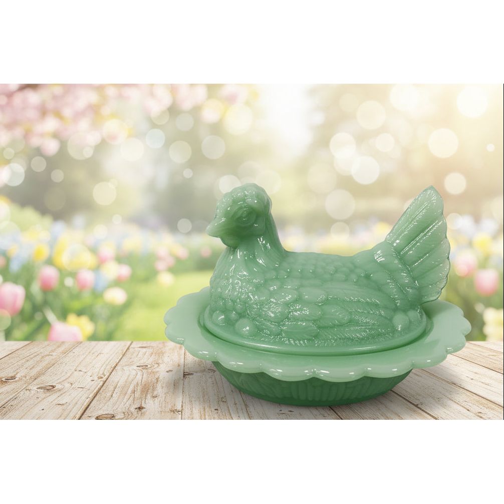 Covered 5" Chicken Dish with Split Tail on Wide Rim Base
