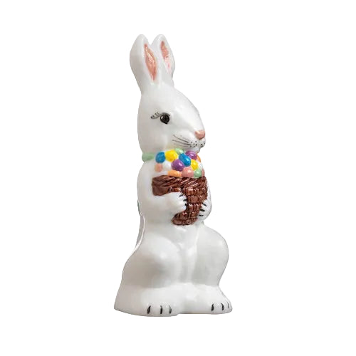 Solid Glass Bunny with Basket