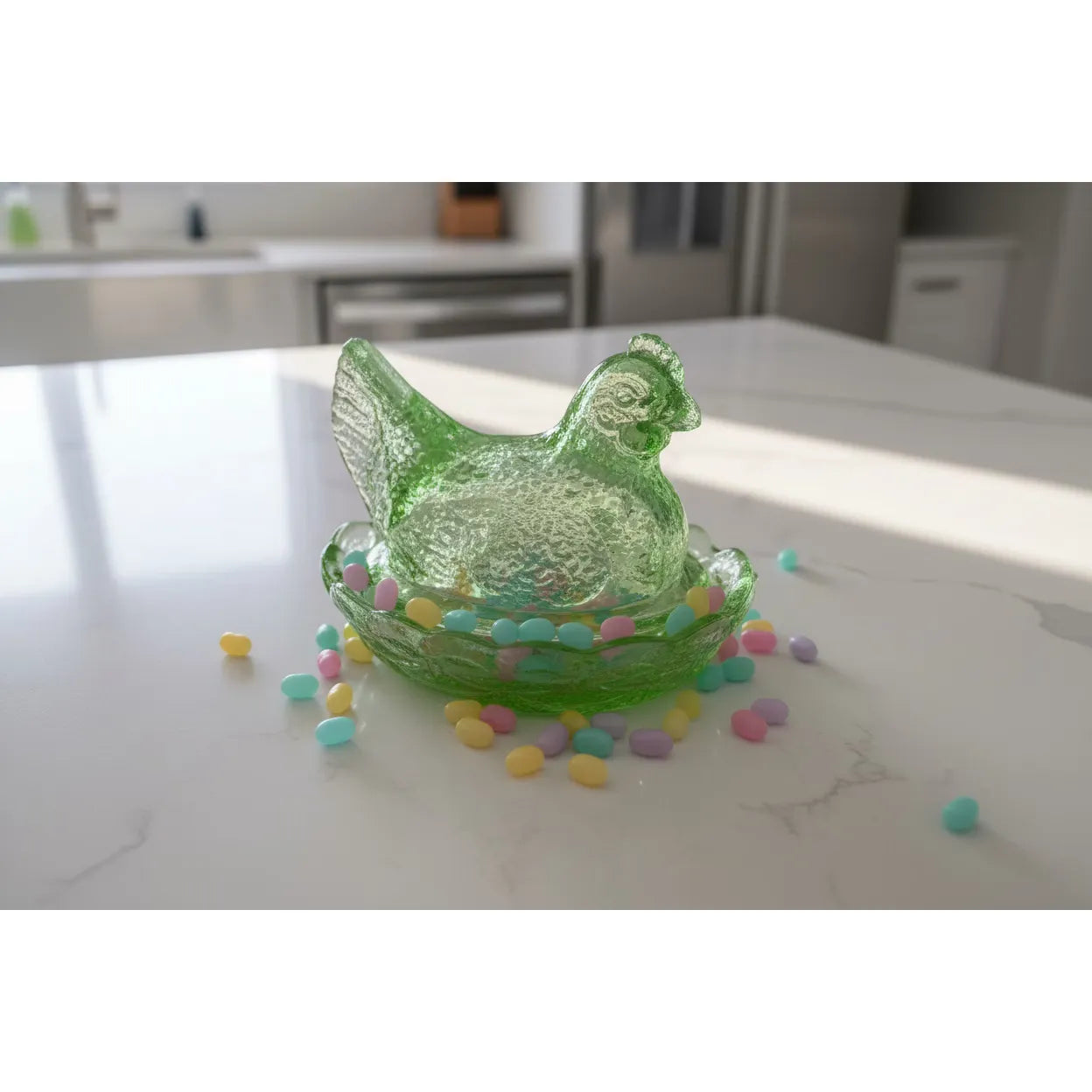 3" Covered Chicken Dish Glass