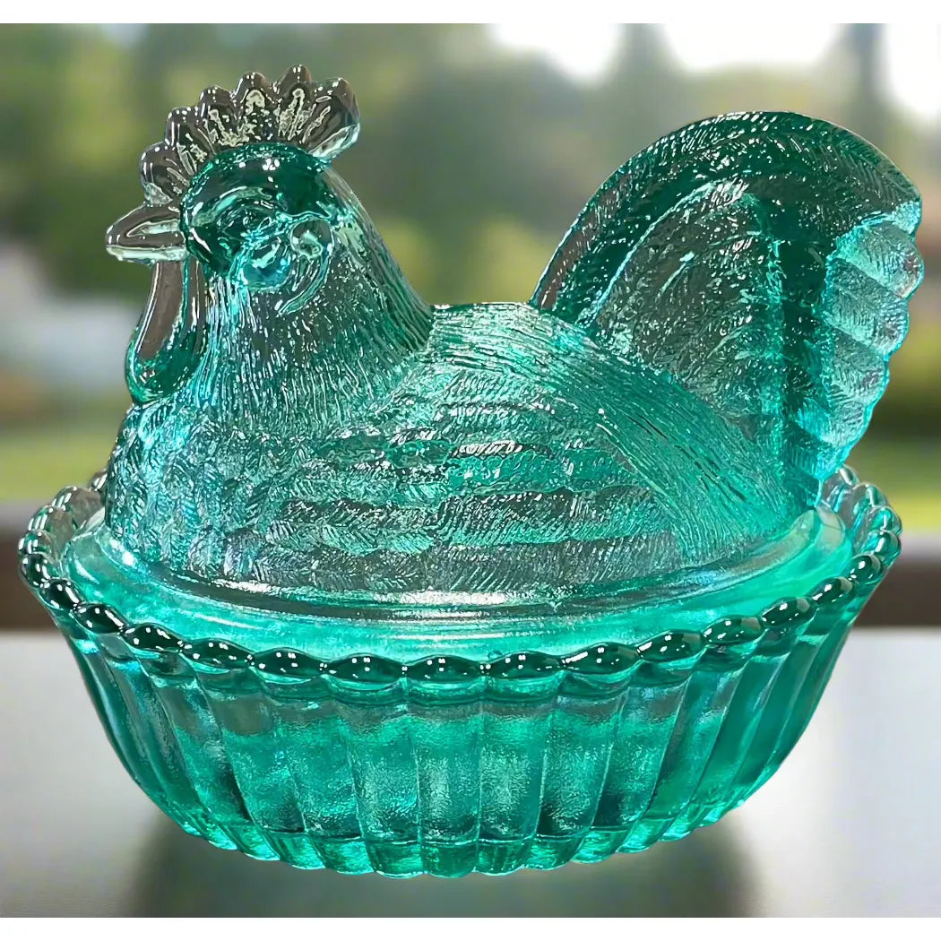 Green top chicken candy dish