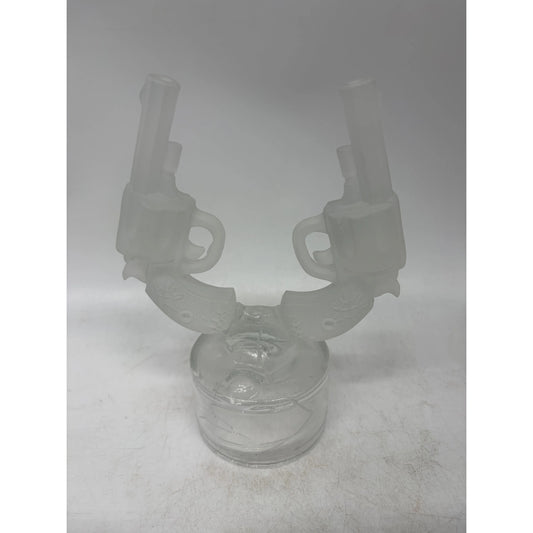 Solid Glass Double Revolver on Font (Will have crizzel marks on bases)