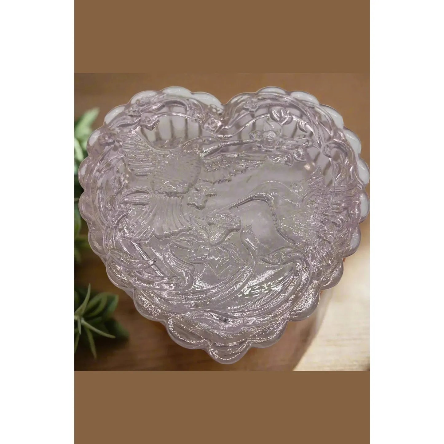 Heart Covered Jewelry Box or Candy Dish