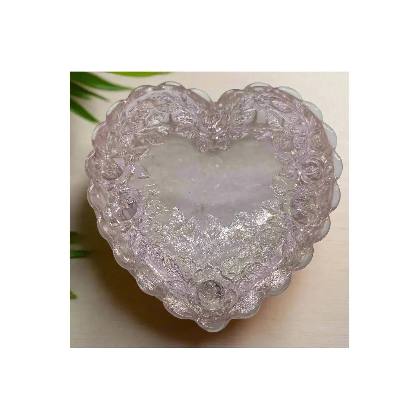 Heart Covered Jewelry Box or Candy Dish