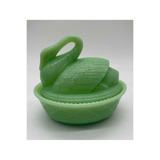 Covered Open Neck Swan on Woven Nest