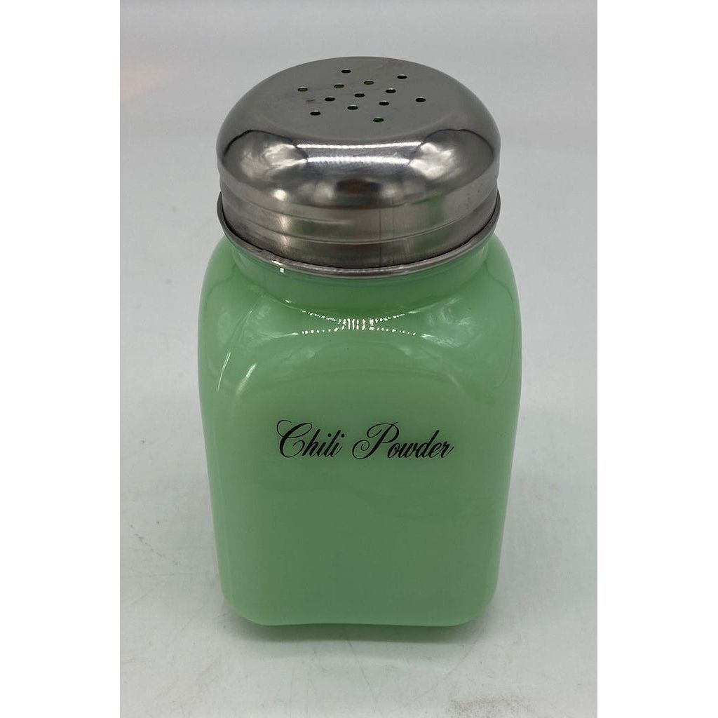Square Stove Top Jade Spice Jars w/Script Lettering