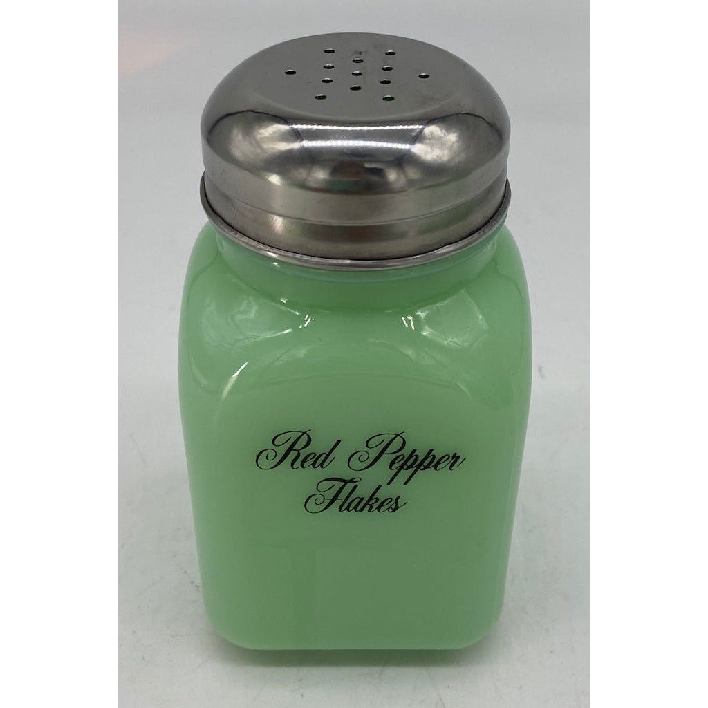 Square Stove Top Jade Spice Jars w/Script Lettering