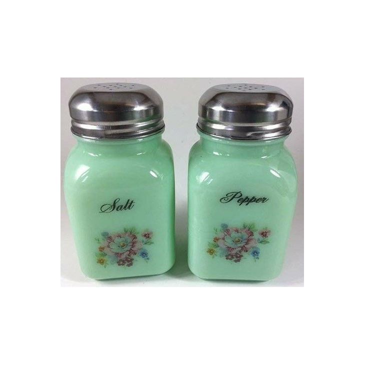 Stove Top Salt & Pepper Shakers Decorated w/Butterflies, Birds & Flowers