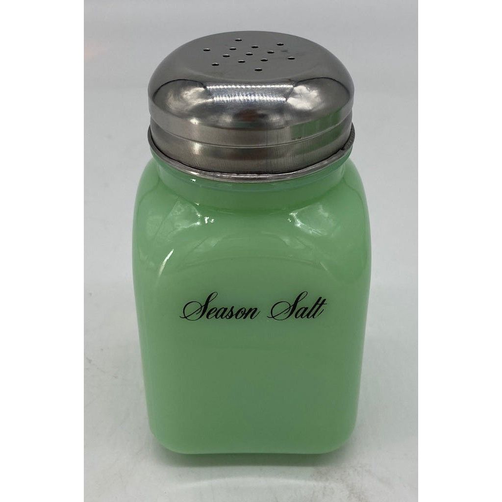 Square Stove Top Jade Spice Jars w/Script Lettering