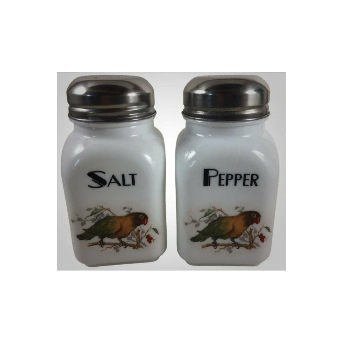 Stove Top Salt & Pepper Shakers Decorated w/Butterflies, Birds & Flowers