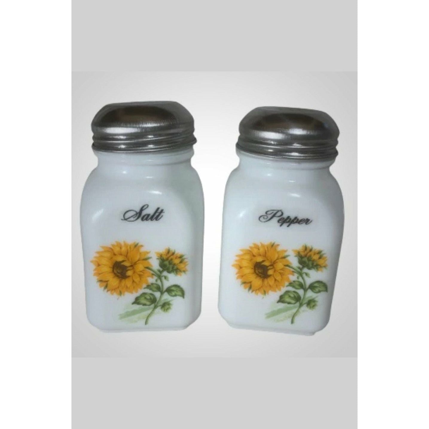 Stove Top Salt & Pepper Shakers Decorated w/Butterflies, Birds & Flowers