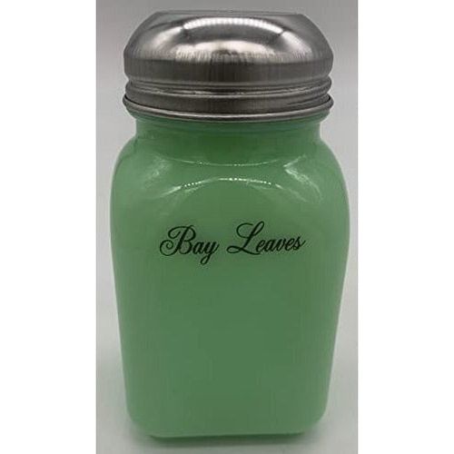 Square Stove Top Jade Spice Jars w/Script Lettering