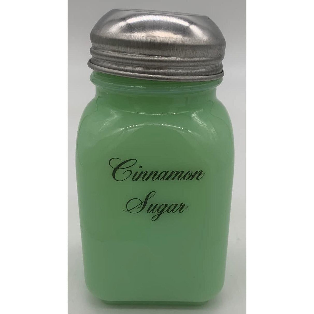 Square Stove Top Jade Spice Jars w/Script Lettering