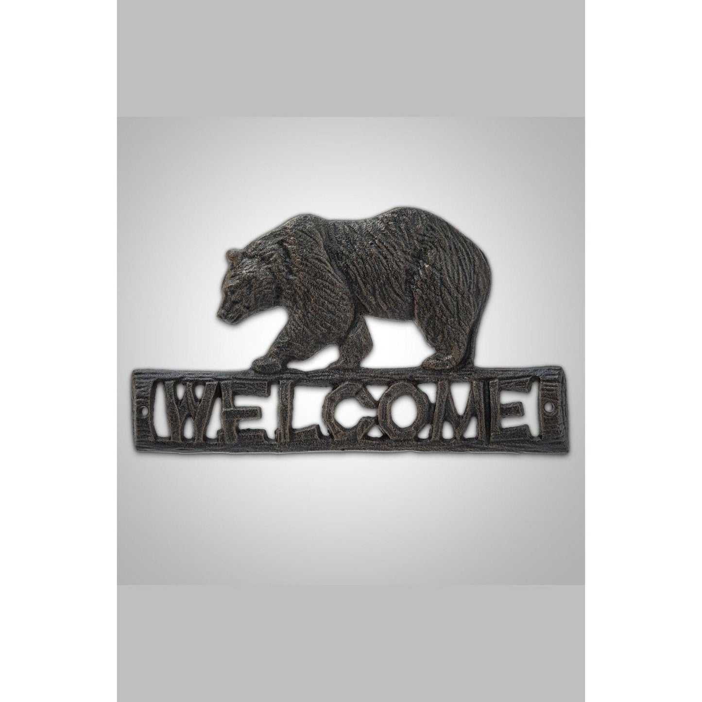 Cast Iron Bear Welcome Sign
