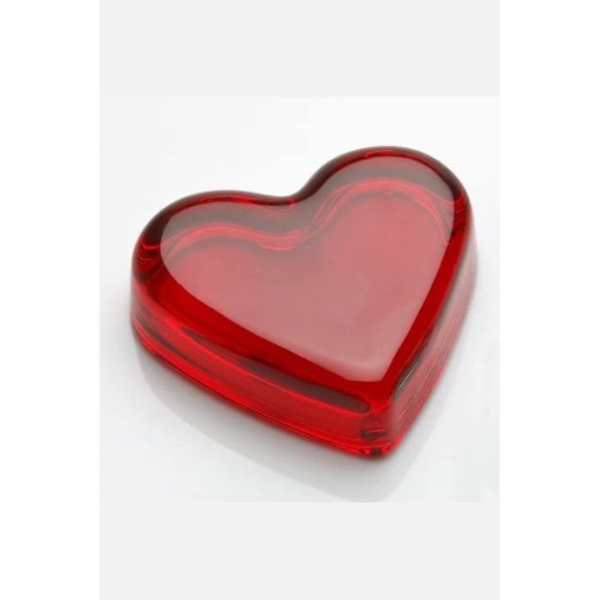 Solid Glass Heart Paperweight
