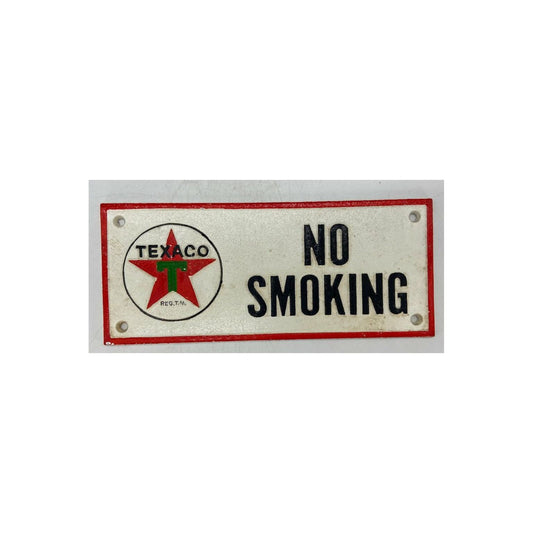 Cast Iron Sign "Texaco - No Smoking"