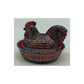 Covered Rooster on Ribbed Nest with Split Tail