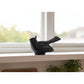 black sparrow solid glass bird figure