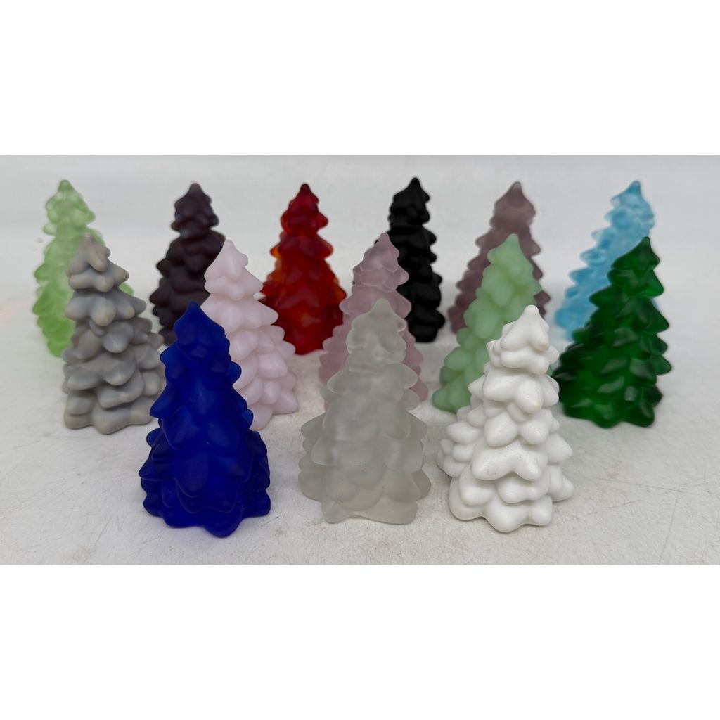 Satin Christmas Trees – Helen & Phil Rosso, Wholesale Glass Dealers, Inc.
