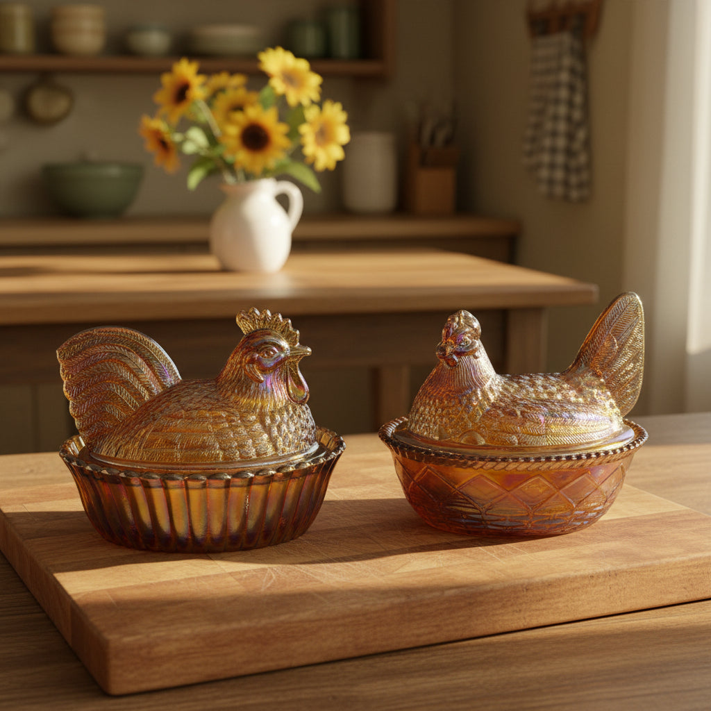 Covered 5" Chicken and Rooster (Sets will not be sold separately)
