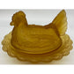 Covered Chicken Dish with Split Tail on Wide Rim Base