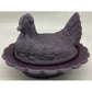 Covered Chicken Dish with Split Tail on Wide Rim Base