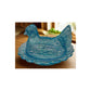 Covered Chicken Dish with Split Tail on Wide Rim Base