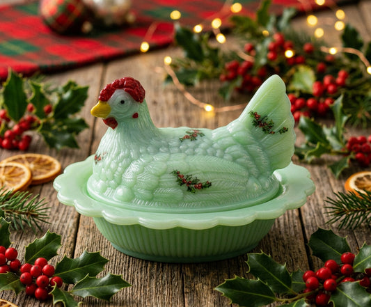 Covered 5" Chicken Dish with Split Tail on Wide Rim Base