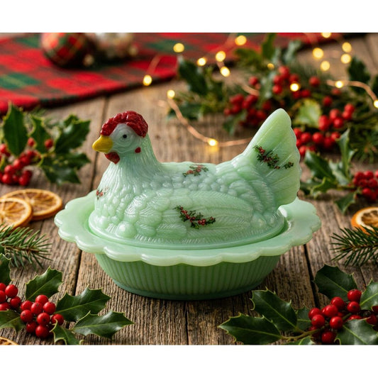 Covered 5" Chicken Dish with Split Tail on Wide Rim Base