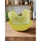 Covered Rooster on Ribbed Nest with Split Tail