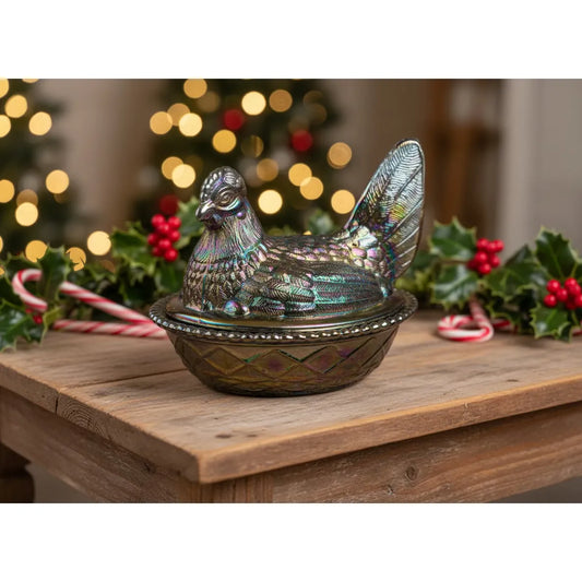 Covered 5" Chicken with a Split Tail on a Woven Nest