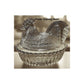 Covered Rooster on Ribbed Nest with Split Tail