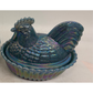 Covered Rooster on Ribbed Nest with Split Tail