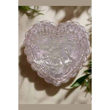 Heart Covered Jewelry Box or Candy Dish