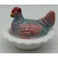 Covered Chicken Dish with Split Tail on Wide Rim Base