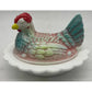 Covered Chicken Dish with Split Tail on Wide Rim Base