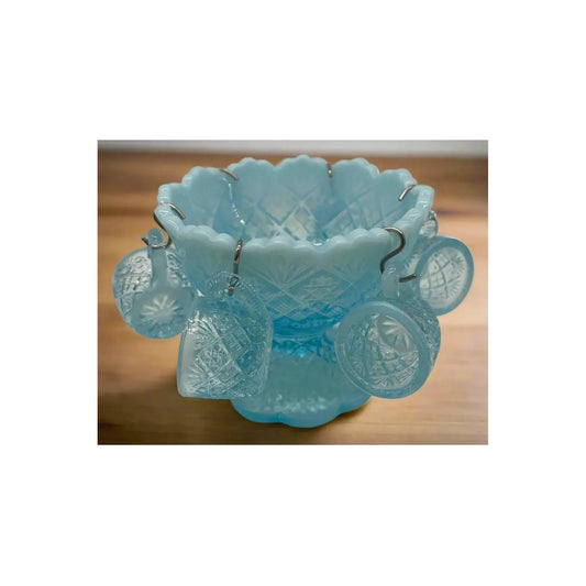 Fan & Feather Miniature Punch Bowl Set