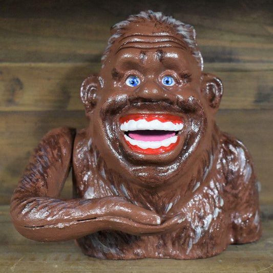 Smiling Sasquatch Bust Mechanical Bank