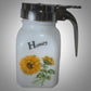 Square Stove Top Spice Jars, Milk Glass w/Sunflower
