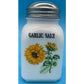 Square Stove Top Spice Jars, Milk Glass w/Sunflower