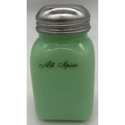 Square Stove Top Jade Spice Jars w/Script Lettering