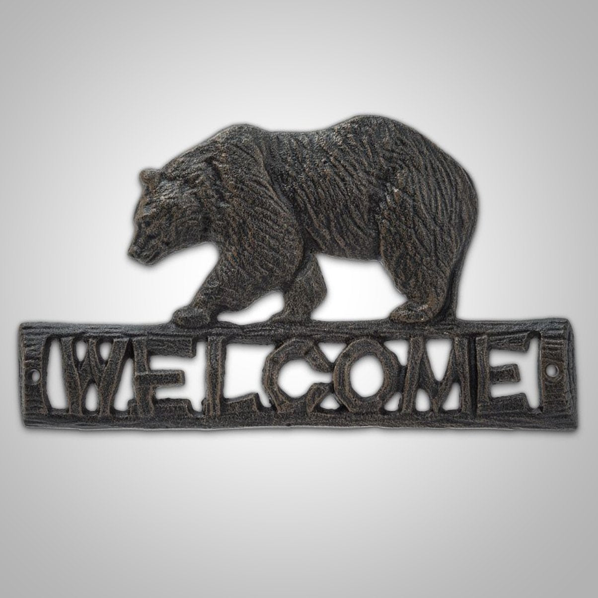 Cast Iron Bear Welcome Sign