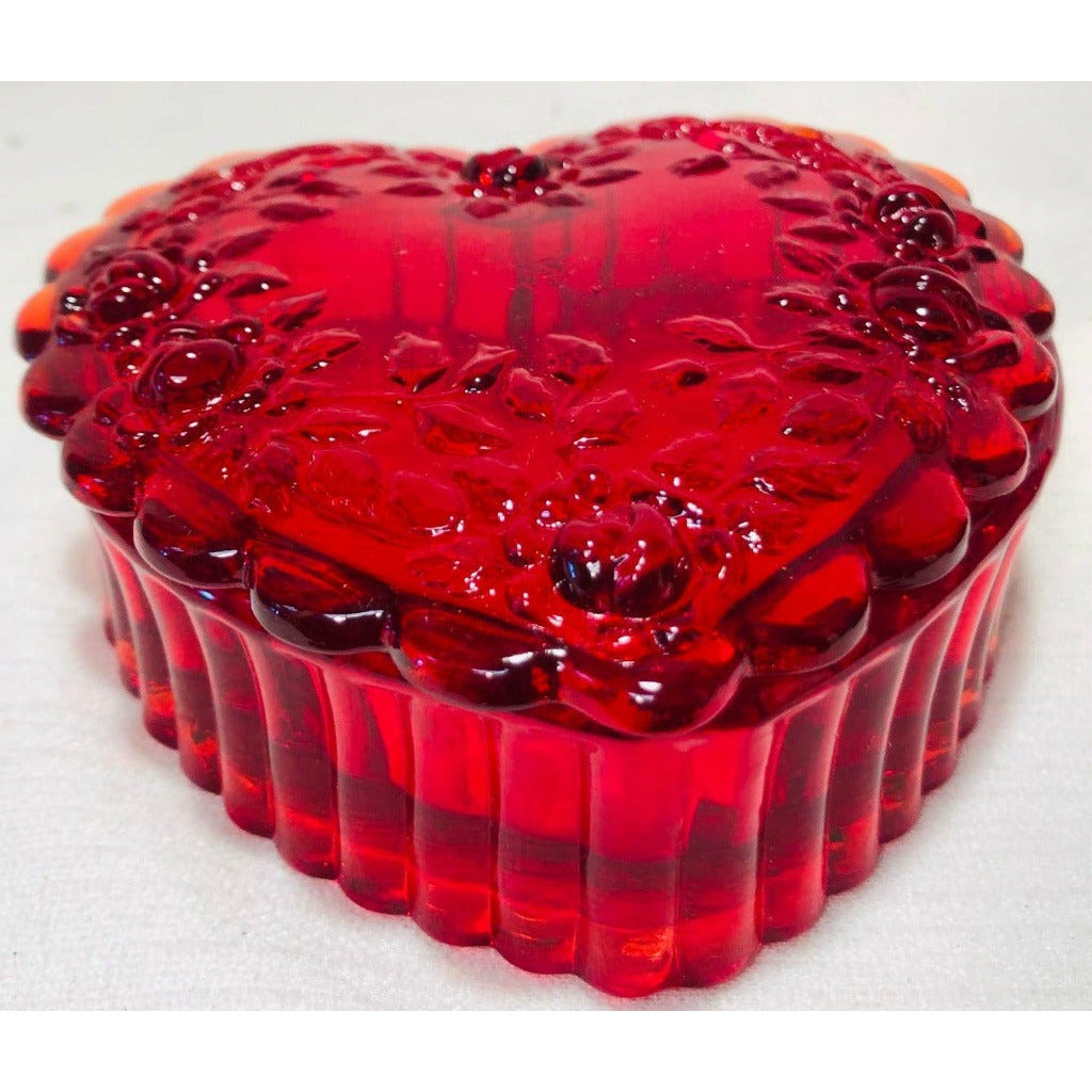 Heart Covered Jewelry Box or Candy Dish