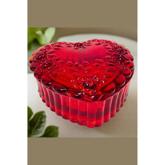 Heart Covered Jewelry Box or Candy Dish