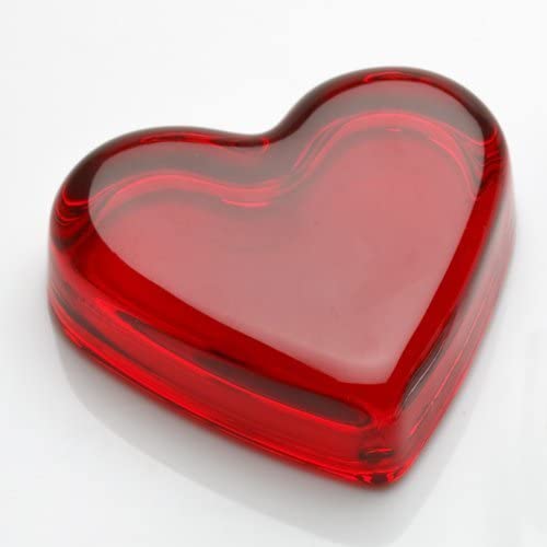 Solid Glass Heart Paperweight