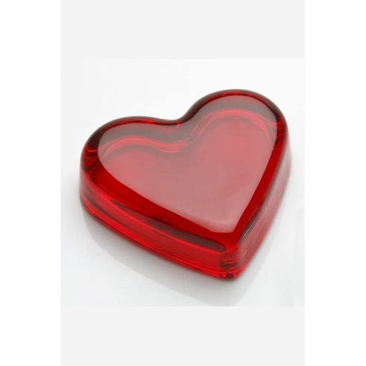 Solid Glass Heart Paperweight