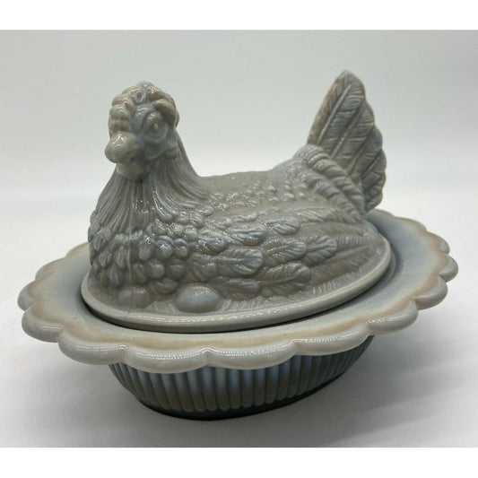 Covered Chicken Dish with Split Tail on Wide Rim Base