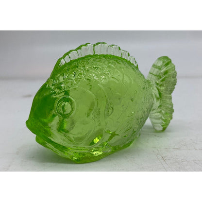 Key Lime Solid Glass Fish Figurine