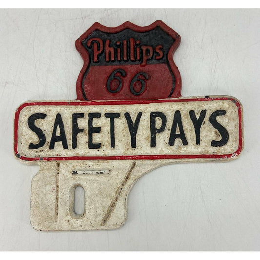 Cast Iron Sign "Phillips 66 - Safety Pays"