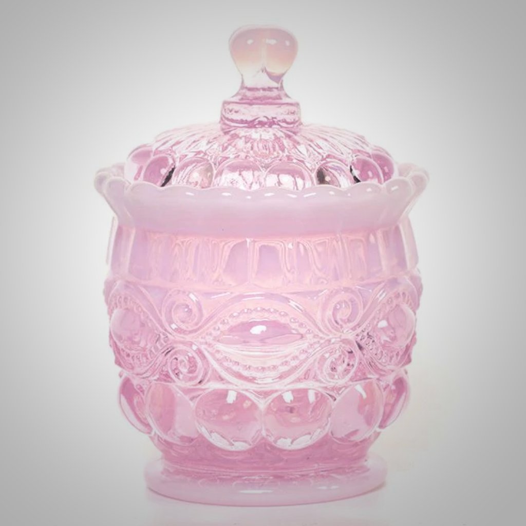Buy Wholesale China Pink Color Glass Jar, With Lid Glass Candy Jar